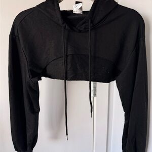 SHEIN Black Cropped Hoodie